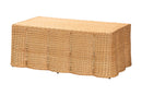 Claire Scalloped Rattan Coffee Table, Light Honey