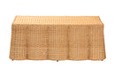 Claire Scalloped Rattan Coffee Table, Light Honey