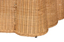 Claire Scalloped Rattan Coffee Table, Light Honey