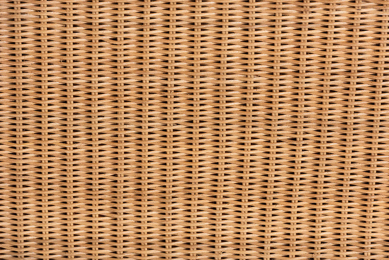 Claire Scalloped Rattan Coffee Table, Light Honey