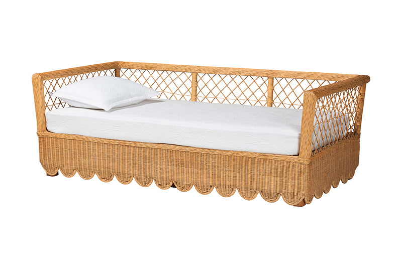 Marci Natural Rattan Daybed, Light Honey