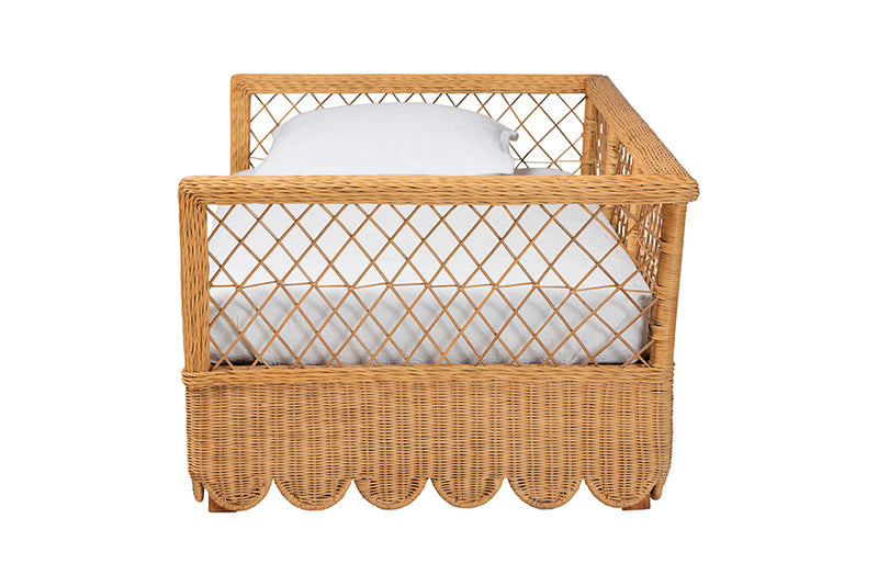 Marci Natural Rattan Daybed, Light Honey