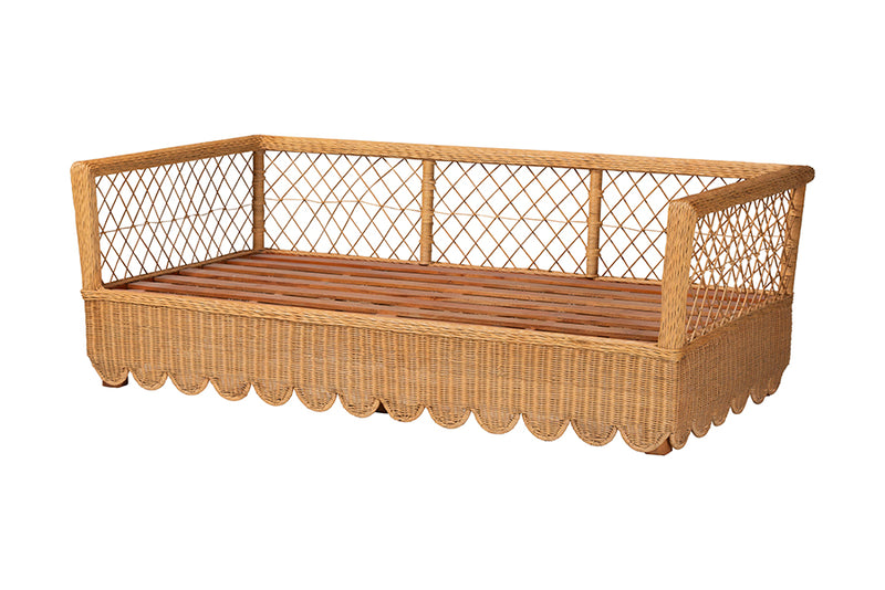 Marci Natural Rattan Daybed, Light Honey