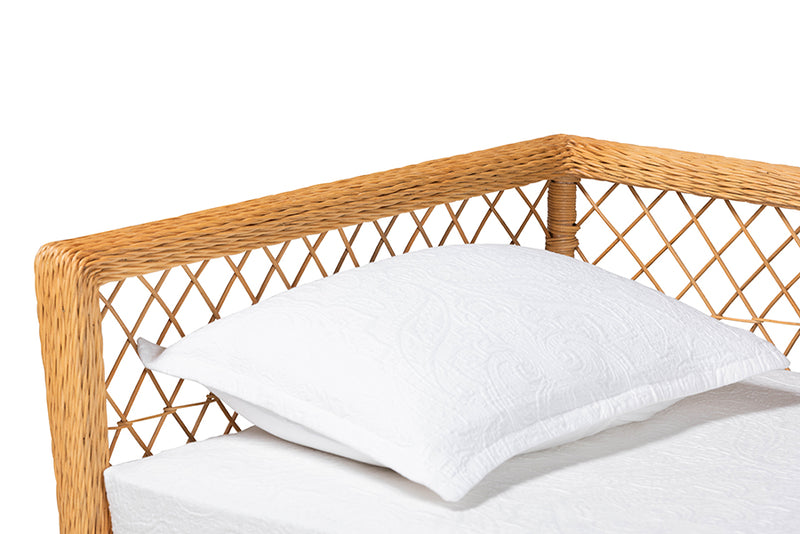 Marci Natural Rattan Daybed, Light Honey