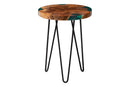 Jerome Teak Wood Epoxy Resin End Table, Natural Brown/Green