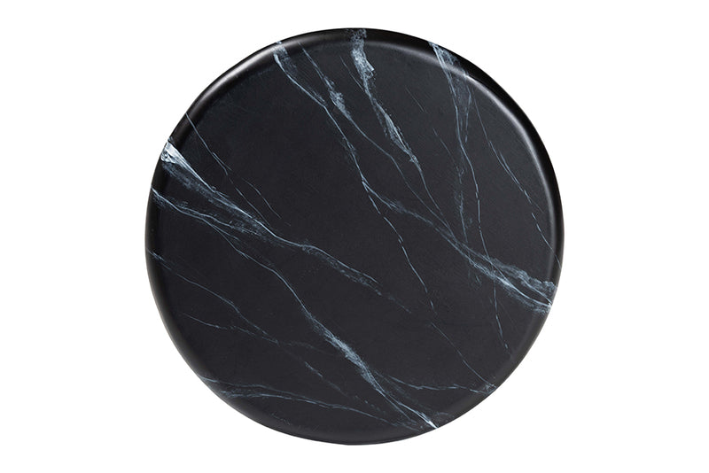 Anatasia Marbled Resin End Table, Black