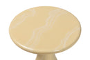 Anatasia Marbled Resin End Table, Cream