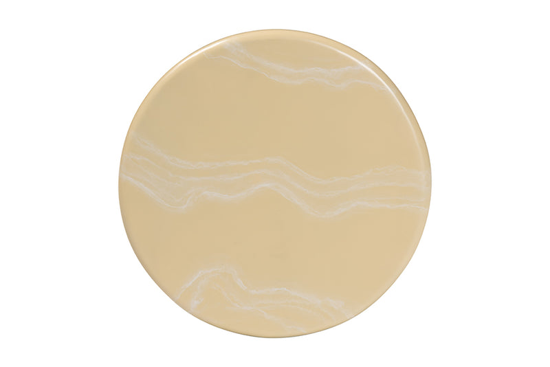 Anatasia Marbled Resin End Table, Cream
