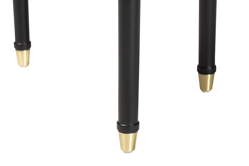 Ben Black Wood Nightstand with Pullout Shelf, Black