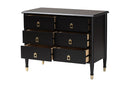 Ben Black Wood Chest with Drawers, Black