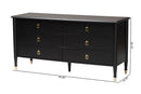 Ben Black Wood Dresser with Drawers, Black