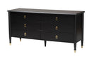 Ben Black Wood Dresser with Drawers, Black