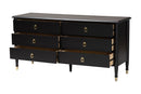 Ben Black Wood Dresser with Drawers, Black