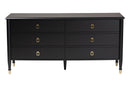 Ben Black Wood Dresser with Drawers, Black