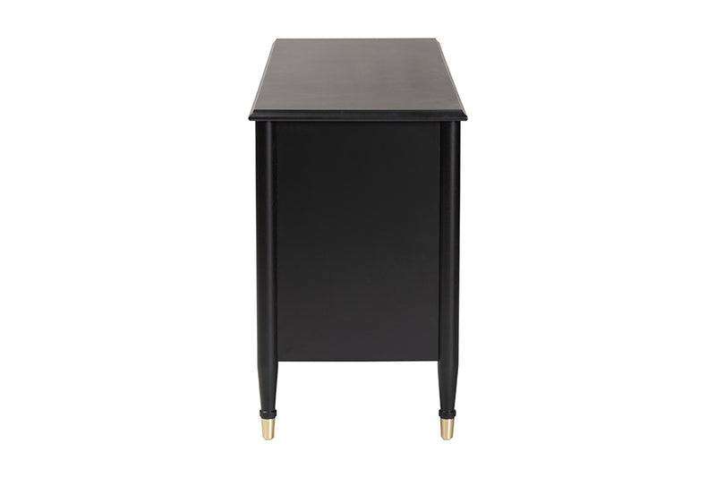 Ben Black Wood Dresser with Drawers, Black