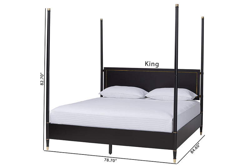Ben Four Poster Platform Bed, Black