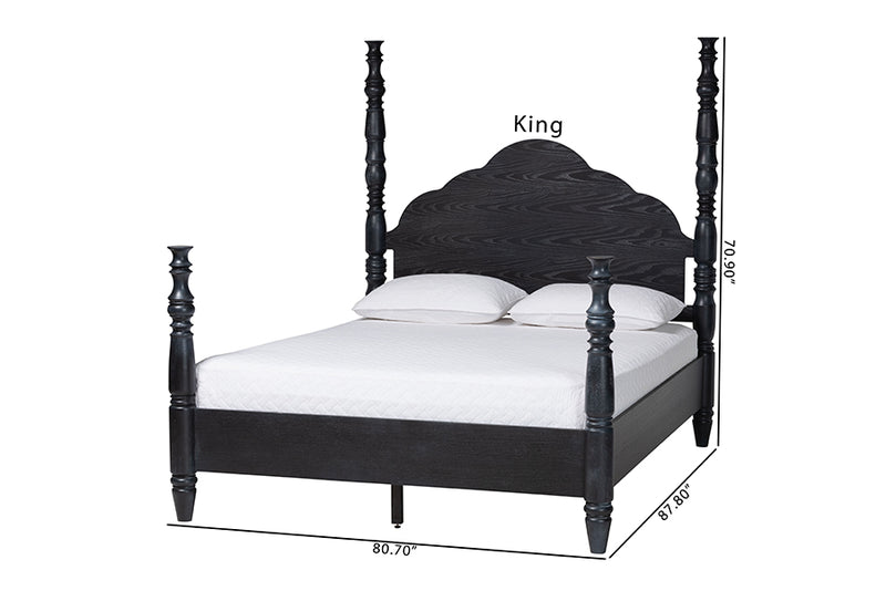 Jenny Four Poster Platform Bed, Black