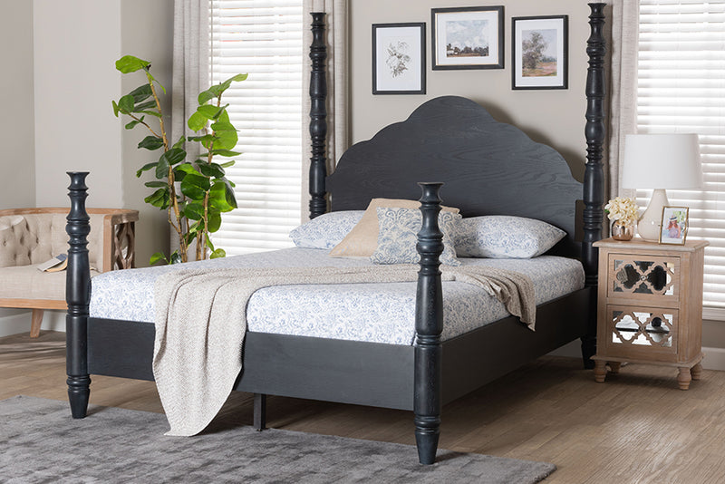 Jenny Four Poster Platform Bed, Black