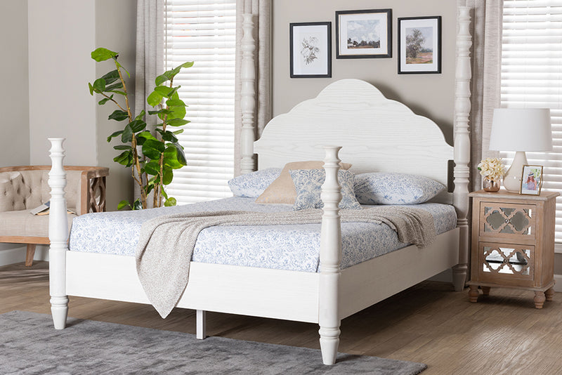 Jenny Four Poster Platform Bed, White