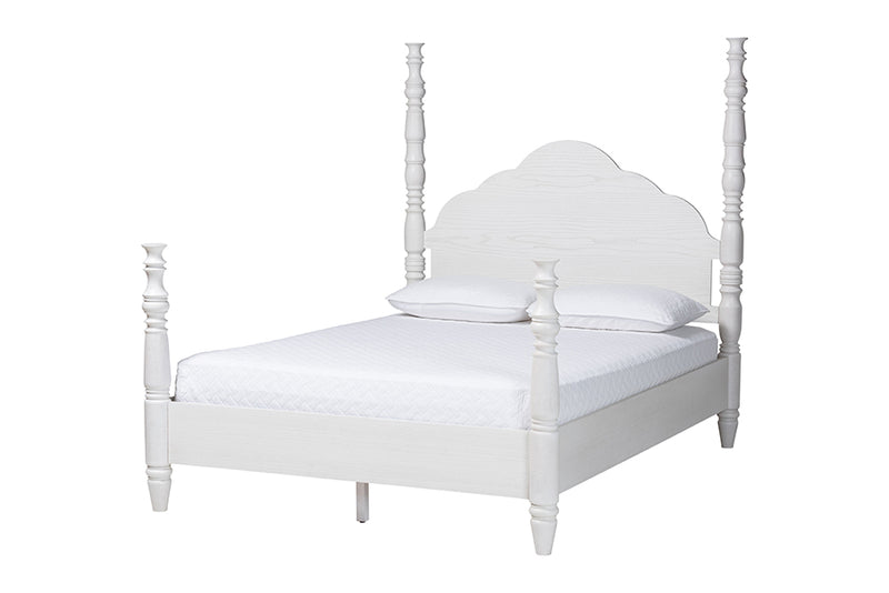 Jenny Four Poster Platform Bed, White