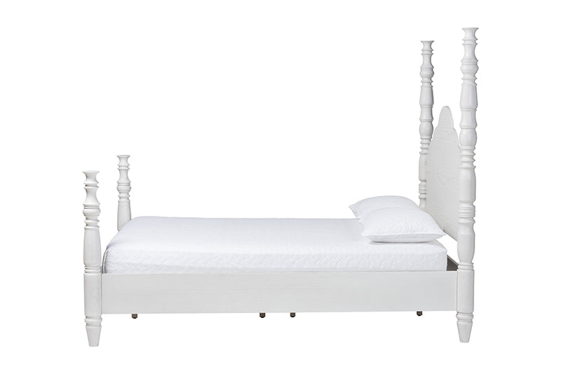 Jenny Four Poster Platform Bed, White