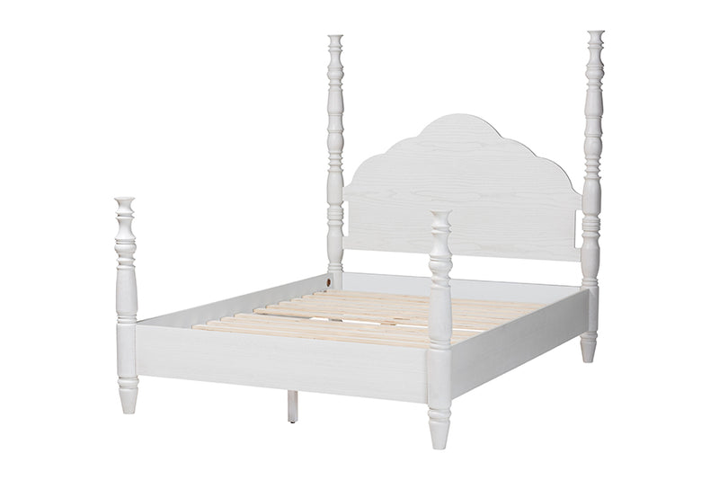 Jenny Four Poster Platform Bed, White