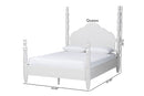 Jenny Four Poster Platform Bed, White