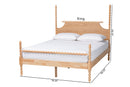 Alexi Bobbin Four Poster Platform Bed, Natural Brown