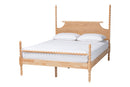 Alexi Bobbin Four Poster Platform Bed, Natural Brown
