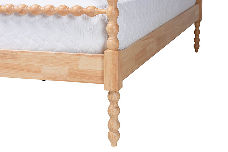 Alexi Bobbin Four Poster Platform Bed, Natural Brown