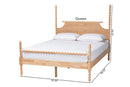 Alexi Bobbin Four Poster Platform Bed, Natural Brown