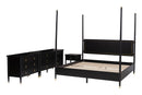 Danny Four Poster Platform Bed Sets, Black