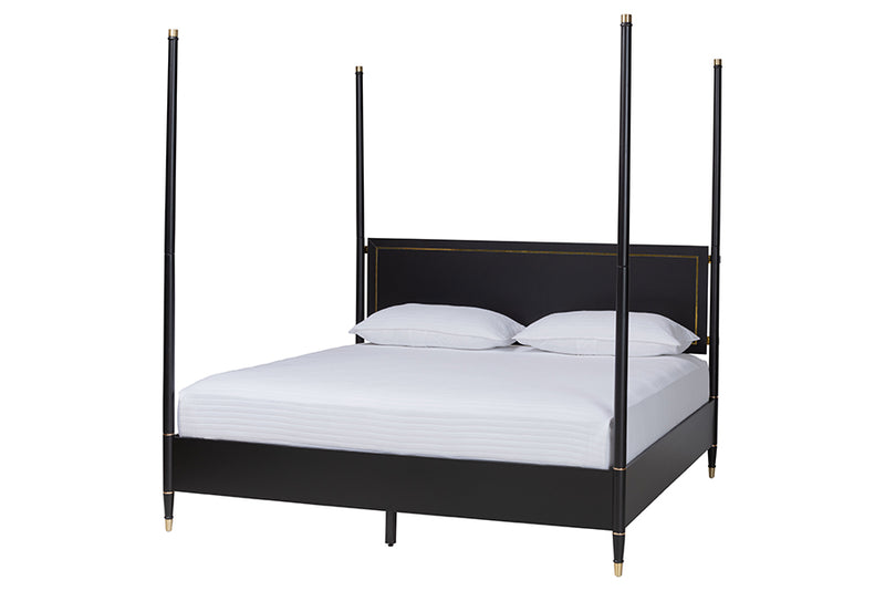 Danny Four Poster Platform Bed Sets, Black