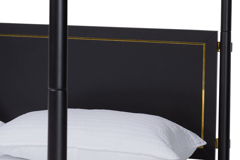 Danny Four Poster Platform Bed Sets, Black