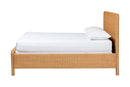 Zoey Scalloped Natural Rattan Bed Frame, Light Honey