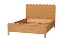 Zoey Scalloped Natural Rattan Bed Frame, Light Honey