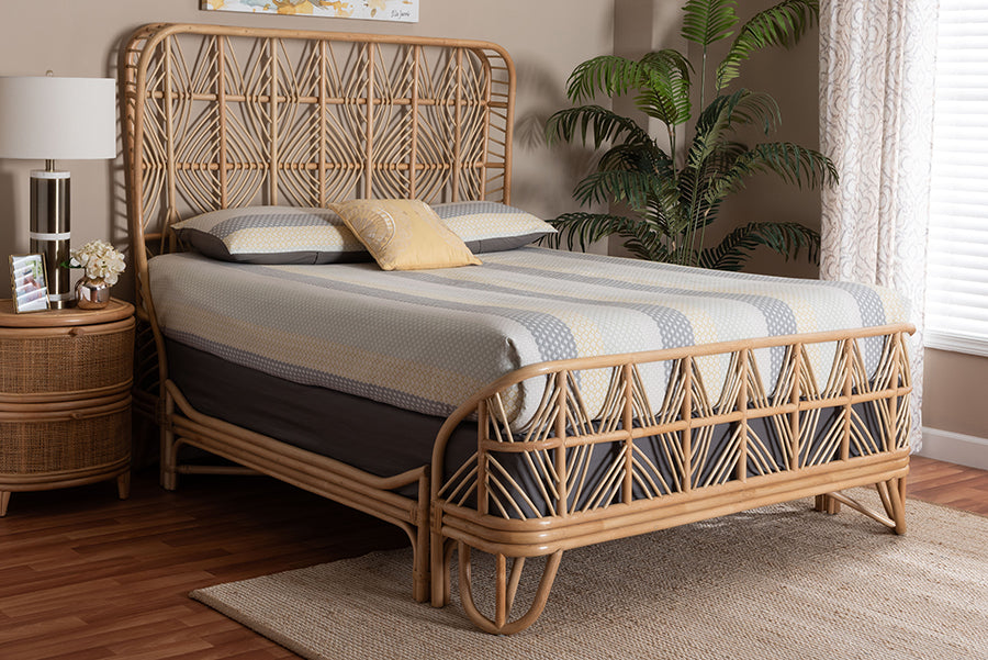 Elizabeth Box Spring Bed – Handwoven Rattan