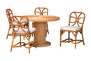Vicky 5 Piece Rattan Dining Set, Light Honey