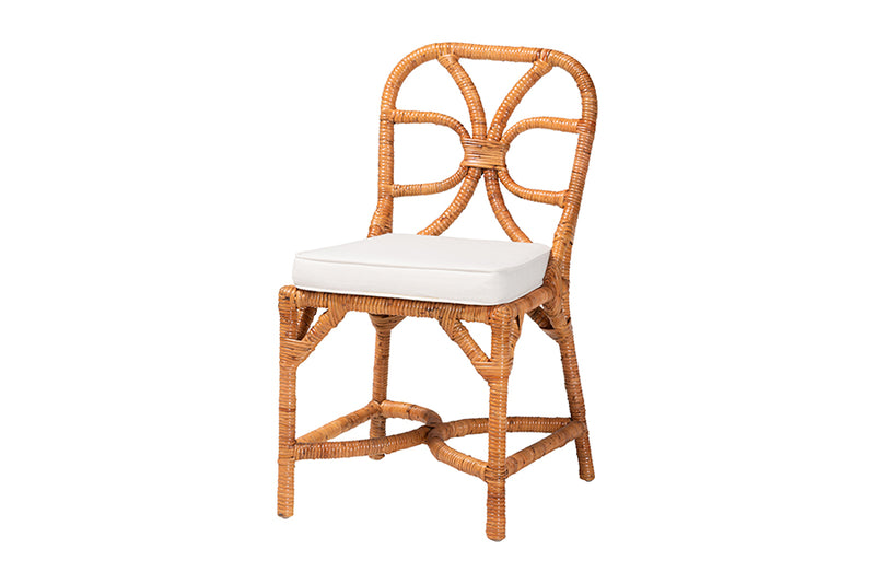 Vicky 5 Piece Rattan Dining Set, Light Honey