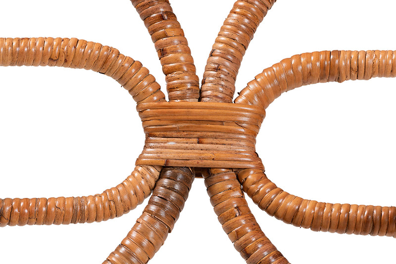 Judith 5 Piece Rattan Dining Set, Light Honey