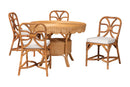 Aldon 5 Piece Rattan Dining Set, Light Honey