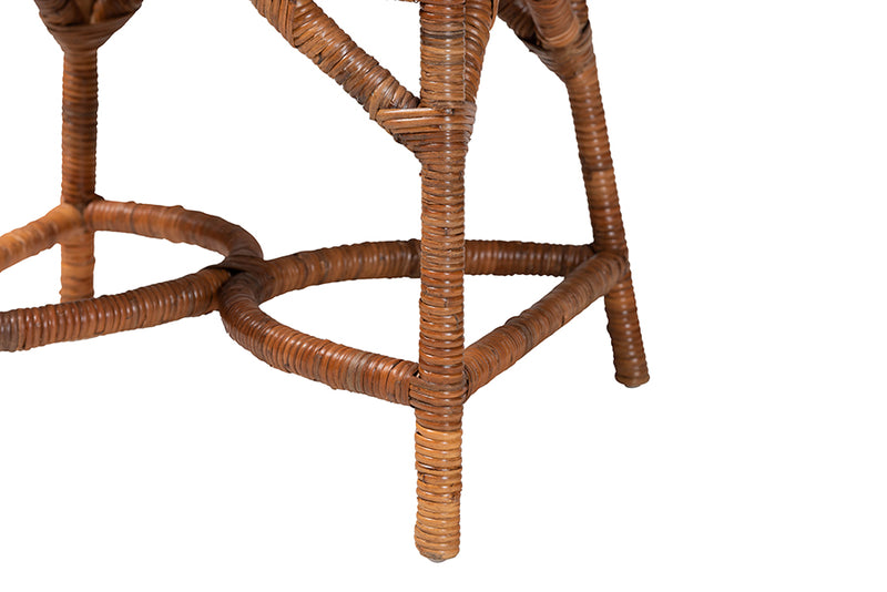 Adam 5 Piece Rattan Dining Set, Light Honey