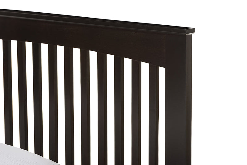 Olwen Twin Size Dark Brown Solid Wood Platform Bed w/Guest Trundle Bed Baxton