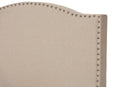 Lumac Beige Linen Upholstered Twin Size Arched Bed w/Nail Heads Baxton