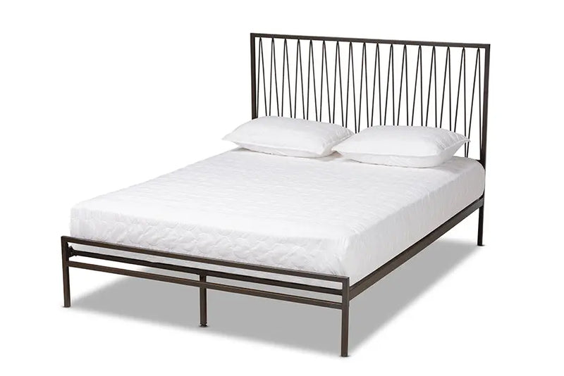 Bethany Black Metal Platform Bed (Queen) iHome Studio