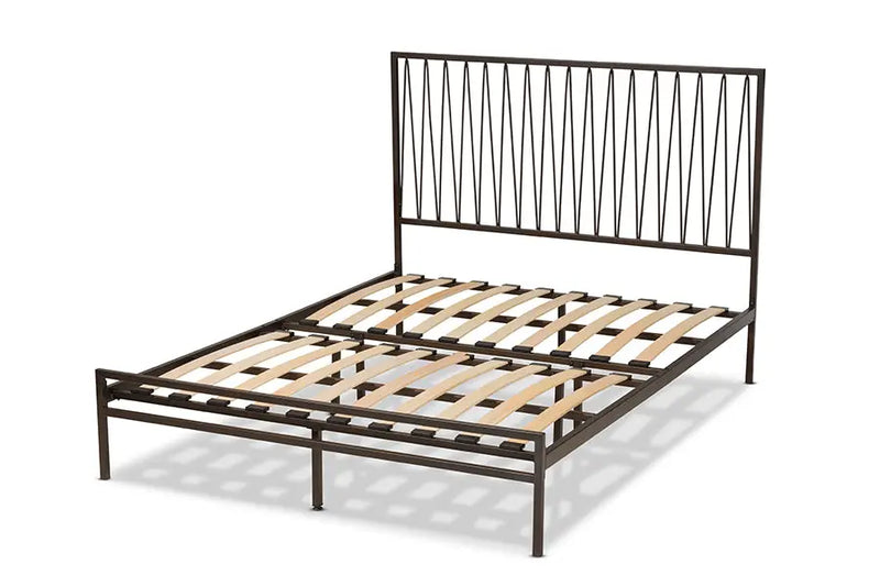 Bethany Black Metal Platform Bed (Queen) iHome Studio