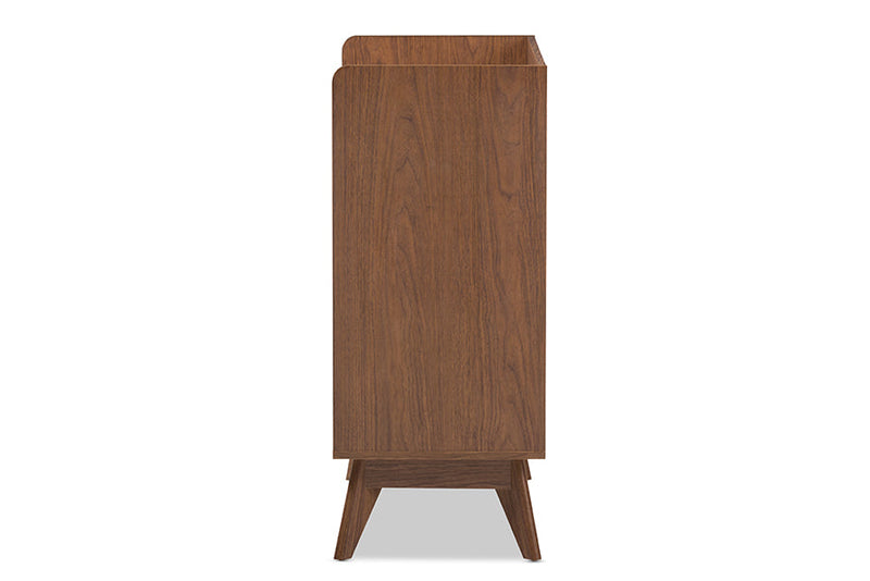Laken White and Walnut Wood 3-Drawer Storage Chest Baxton