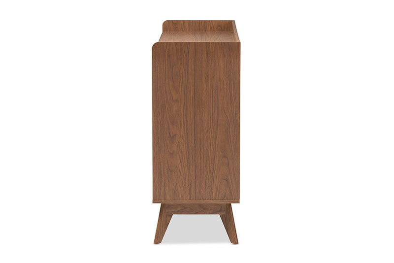 Laken White and Walnut Wood 6-Drawer Storage Dresser Baxton