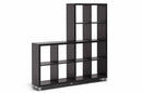 Thatcher Dark Brown Modern 12-Cube Shelving Unit Baxton