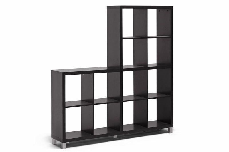 Thatcher Dark Brown Modern 12-Cube Shelving Unit